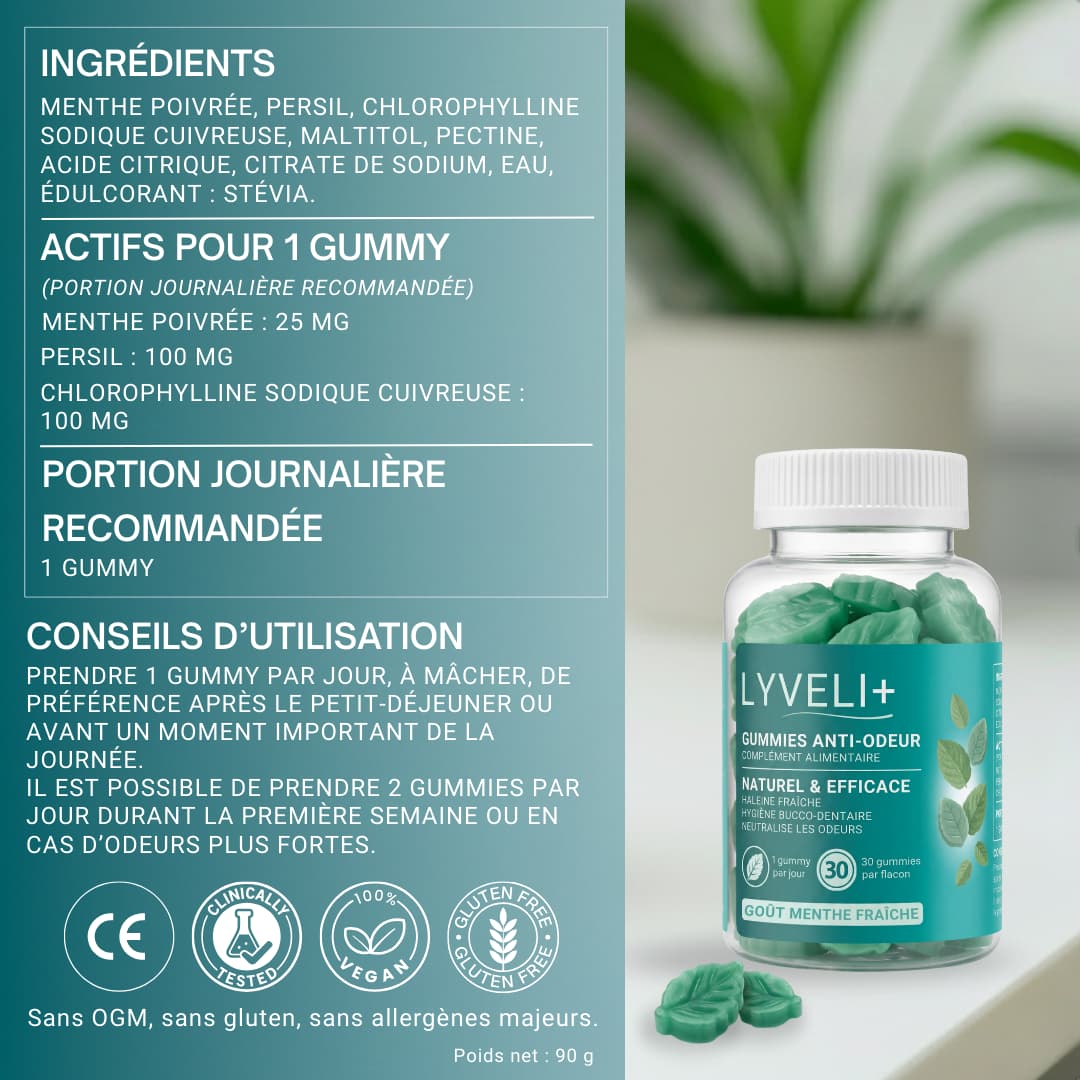LYVELI+ | Gummies anti-odeur