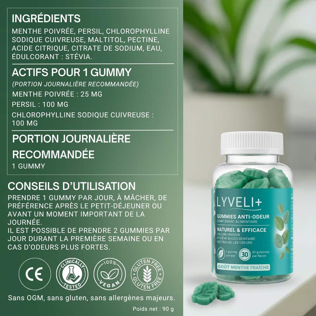 LYVELI+ | Gummies anti-odeur
